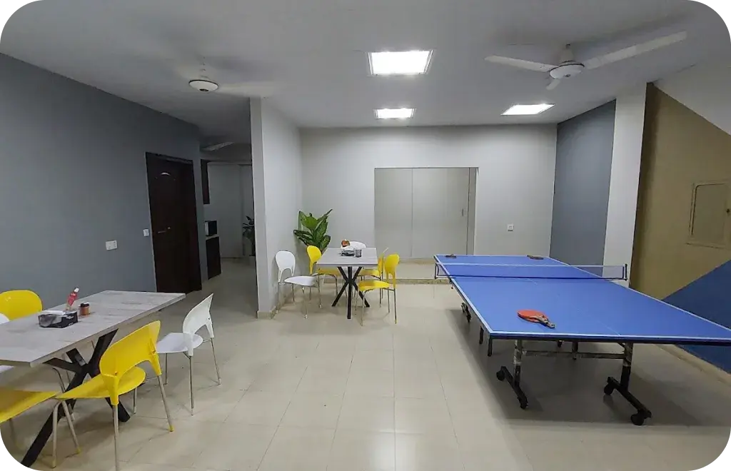 Recreation and gaming area for team breaks